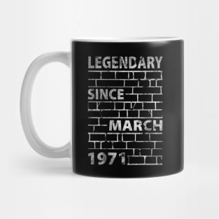 Mason Bricklayer 50 Birthday Gift March 1971 Mug